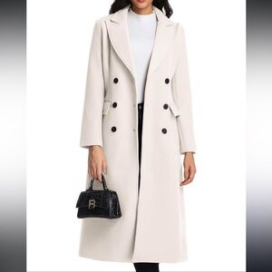 Elegant Cream Double-Breasted Coat